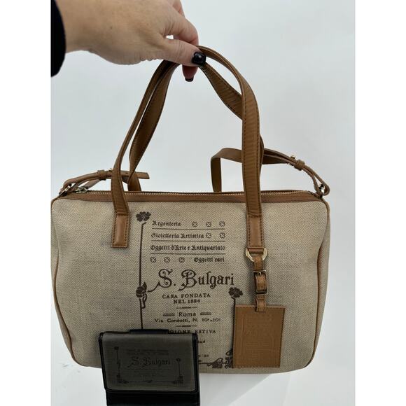 Bulgari Speedy Type Bag With Long Strap With Matching Trifold Wallet - Picture 6 of 16